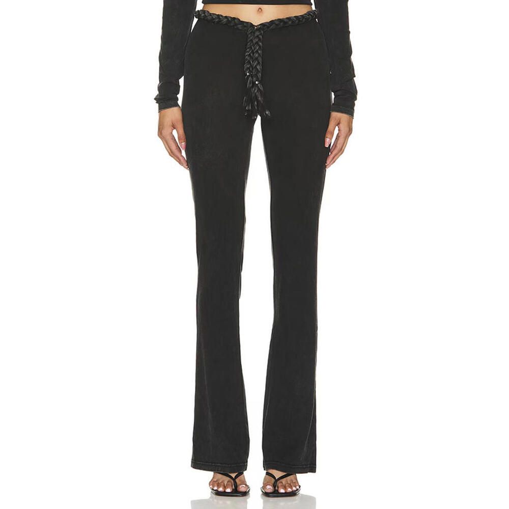 MARRKNULL  black pants braided belt  size M faded black $375msrp